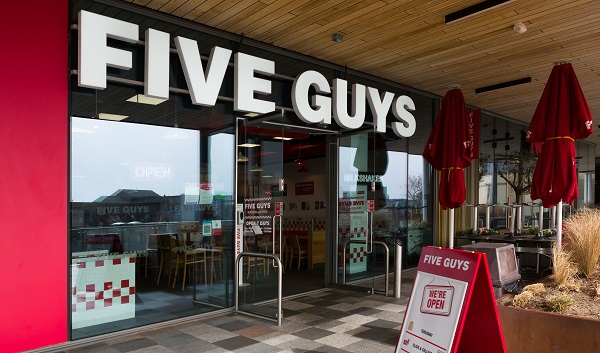 Exterior photo of Five Guys at Drake Circus.