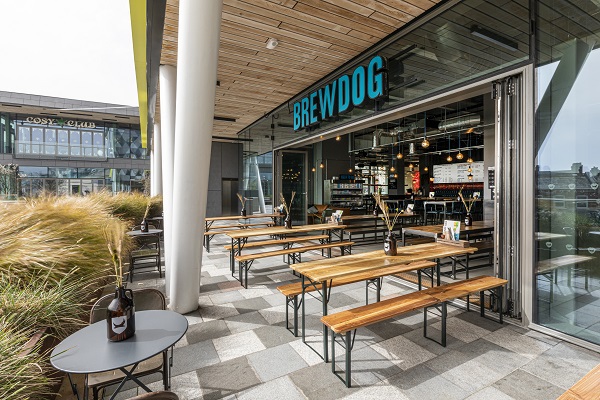 Photo showing outside seating outside of Brewdog